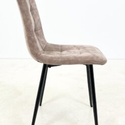 Modernios juodo metalinio rėmo kėdės su dirbtine zomša 4 vnt. kompl. 58x45x90 cm, 51 cm