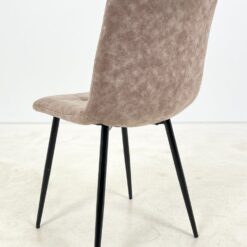 Modernios juodo metalinio rėmo kėdės su dirbtine zomša 4 vnt. kompl. 58x45x90 cm, 51 cm