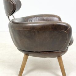Vintažinio stiliaus natūralios odos fotelis 76x73x81 cm, 44 cm