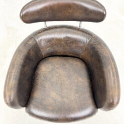 Vintažinio stiliaus natūralios odos fotelis 76x73x81 cm, 44 cm