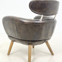 Vintažinio stiliaus natūralios odos fotelis 76x73x81 cm, 44 cm