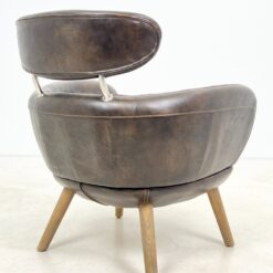 Vintažinio stiliaus natūralios odos fotelis 76x73x81 cm, 44 cm