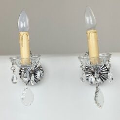 Metaliniai sieniniai šviestuvai su stiklo detalėmis 2 vnt. kompl. 19x10x22 cm
