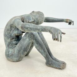 Bronzinė moters statula - staliuko rėmas 77x77x55 cm