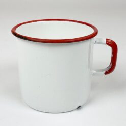Vintažinis metalinis emaliuotas puodelis 350 ml 9x11x8 cm