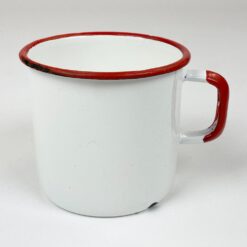 Vintažinis metalinis emaliuotas puodelis 350 ml 9x11x8 cm