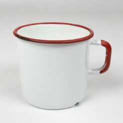 Vintažinis metalinis emaliuotas puodelis 350 ml 9x11x8 cm