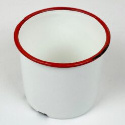 Vintažinis metalinis emaliuotas puodelis 350 ml 9x11x8 cm