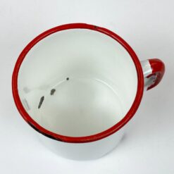 Vintažinis metalinis emaliuotas puodelis 350 ml 9x11x8 cm