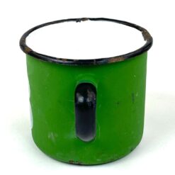 Vintažinis metalinis emaliuotas puodelis “3” 350 ml 9×11,5×8 cm