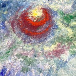 Ant kartono guašu tapyta abstrakcija mediniame rėme 4×39,5×28,5 cm