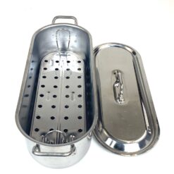 Metalinis IKEA žuvies gaminimo indas su dangčiu 16x46x13,5 cm