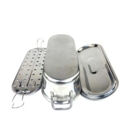 Metalinis IKEA žuvies gaminimo indas su dangčiu 16x46x13,5 cm