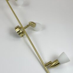 Pakabinamas aukso spalvos metalinis WOFI Leuchten trijų reguliuojamų šakų šviestuvas su stiklo gaubteliais 8x60x16 cm