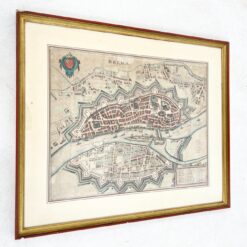 XVII a. Brėmeno žemėlapis, spausdinimo metai nežinomi, mediniame rėme su stiklu 2x67x57 cm