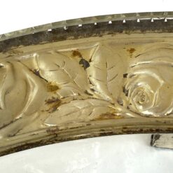 Art Nouveau laikotarpio sidabruoto metalo žardinjerė su stiklo įdėklu 13,5x30x10,5 cm