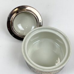 WMF Art Deco laikotarpio keramikiniai sidabruotu metalu dengti cukrinė ir ąsotėlis 2 vnt. komplektas