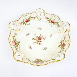 Porcelianinis Rosenthal serijos Moliere Moosrose serviravo dubenėlis ant trijų kojelių 19,5x19,5x7 cm