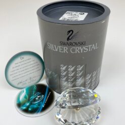 Krištolinė “Swarovski” statula kriauklė su perlu A 7624 Nr 055 000 su originalia dėžute 6,5×6,5×5 cm