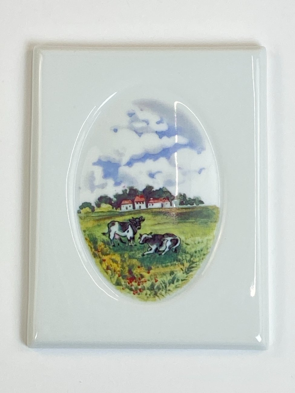 HN2387-gamtos-peizazai-3 Porcelianinis Friesland paveiksliukas – gamtos peizažas su karvėmis 1×9,5×12 cm