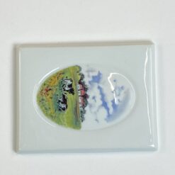 Porcelianinis Friesland paveiksliukas – gamtos peizažas su karvėmis 1×9,5×12 cm