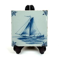 Keramikinė Royal Tichelaar Makkum plytelė su rankomis tapytu laivo atvaizdu 1x13x13 cm