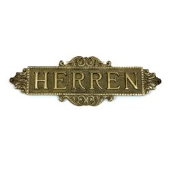 Sieninis žalvarinis tualeto ženklas "Herren" 1x27x9,5 cm