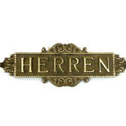 Sieninis žalvarinis tualeto ženklas “Herren” 1x27x9,5 cm