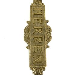Sieninis žalvarinis tualeto ženklas “Herren” 1x27x9,5 cm