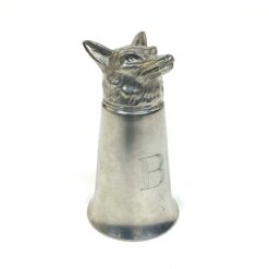 Metalinė medžiotojo taurelė su lapės galvos figūra 60 ml 5x5x9 cm