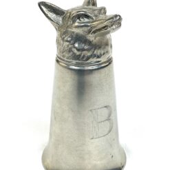 Metalinė medžiotojo taurelė su lapės galvos figūra 60 ml 5x5x9 cm
