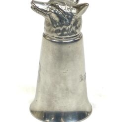 Metalinė medžiotojo taurelė su lapės galvos figūra 60 ml 5x5x9 cm