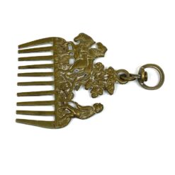 Žalvarinės dekoratyvinės pakabinamos žirgo karčių šukos 2x11x15,5 cm