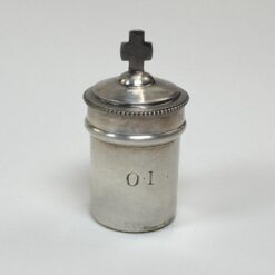 Sidabruoto žalvario indelis ligonių aliejui laikyti “Oleum infirmorum” 3x3x6 cm