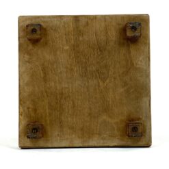 Keramikinis medinio rėmo padėkliukas su kojelėmis 15,5×15,5×3 cm