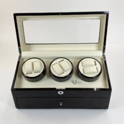 Raudonmedžio lukšto automatinis rankinių mechaninių laikrodžių suktuvas – dėžė su stalčiumi 22×49,5×27,5 cm