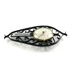 Sieninis termometras ir barometras metaliniame rėmelyje 4x13x28 cm