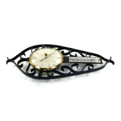 Sieninis termometras ir barometras metaliniame rėmelyje 4x13x28 cm