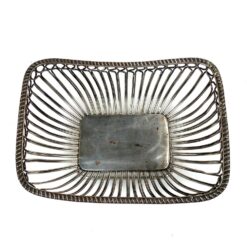 Sidabruoto metalo serviravimo indas – vaisinė 16,5×22,5×10 cm