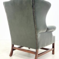 Chesterfield stiliaus raudonmedžio ir natūralios odos fotelis 87x93x110 cm, 49 cm
