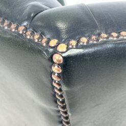 Chesterfield stiliaus raudonmedžio ir natūralios odos fotelis 87x93x110 cm, 49 cm