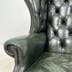 Chesterfield stiliaus raudonmedžio ir natūralios odos fotelis 87x93x110 cm, 49 cm
