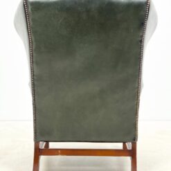 Chesterfield stiliaus raudonmedžio ir natūralios odos fotelis 87x93x110 cm, 49 cm