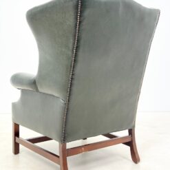 Chesterfield stiliaus raudonmedžio ir natūralios odos fotelis 87x93x110 cm, 49 cm