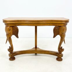 Medinė Tailando stiliaus konsolė su dramblių galvų figūromis 40x127x86 cm
