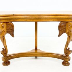 Medinė Tailando stiliaus konsolė su dramblių galvų figūromis 40x127x86 cm