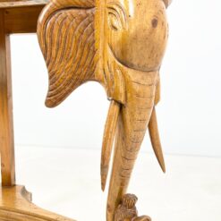 Medinė Tailando stiliaus konsolė su dramblių galvų figūromis 40x127x86 cm