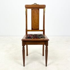 Biedermeier stiliaus raudonmedžio kėdė su žalvario apdailomis 45x41x97 cm, 44 cm