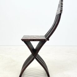 Tradicinė Viduriniųjų Rytų sulankstoma kėdė su inkrustacijomis 51×47,5×107 cm, 52 cm