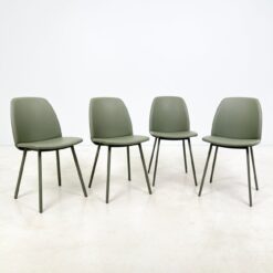 Metalinio rėmo kėdės su eko oda 4 vnt. komplektas 54x43x81 cm, 48 cm